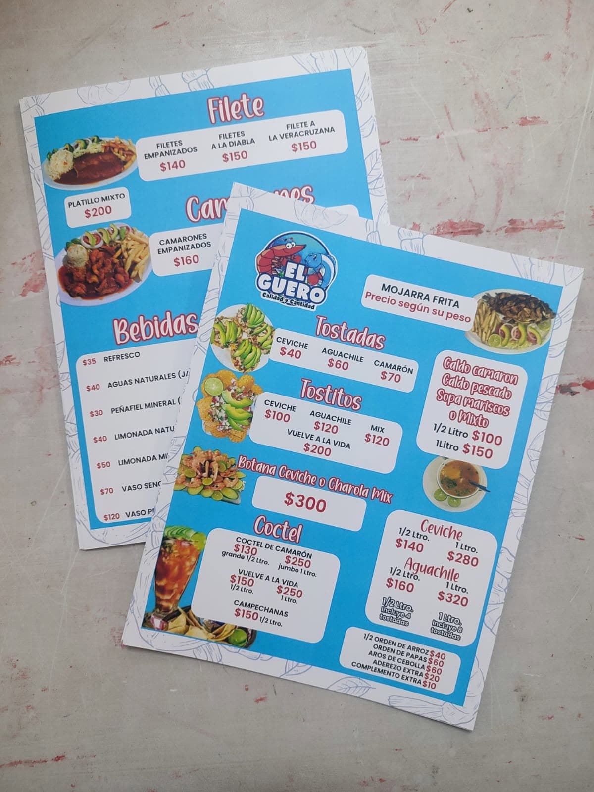 Menús para restaurante